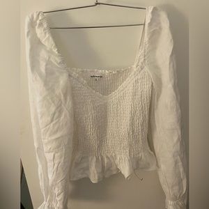 Reformation smocked blouse